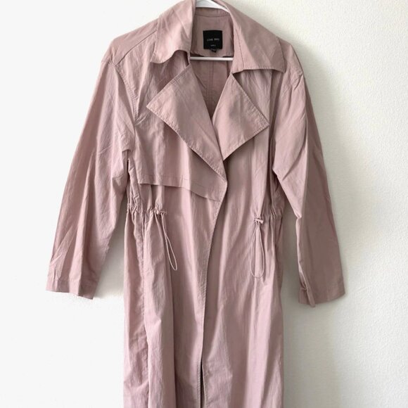 Love Tree Jackets & Blazers - Love Tree Blush Pink Open Front Drawstring Waist Trench Coat Jacket Small NWOT